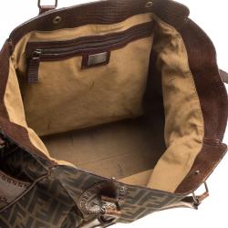 Pre Owned Fendi Brown Zucca Canvas Chef du Jour Satchel