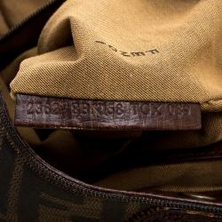 Pre Owned Fendi Brown Zucca Canvas Chef du Jour Satchel