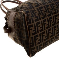 Pre Owned Fendi Brown Zucca Canvas Chef du Jour Satchel
