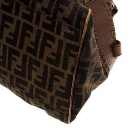 Pre Owned Fendi Brown Zucca Canvas Chef du Jour Satchel