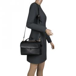 Pre Owned Fendi Black Textured Leather Small Demi Jour Shoulder Bag