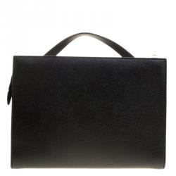 Pre Owned Fendi Black Textured Leather Small Demi Jour Shoulder Bag