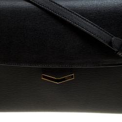 Pre Owned Fendi Black Textured Leather Small Demi Jour Shoulder Bag