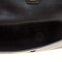 Pre Owned Fendi Black Textured Leather Small Demi Jour Shoulder Bag