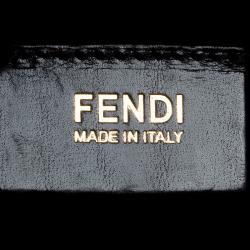 Pre Owned Fendi Black Textured Leather Small Demi Jour Shoulder Bag