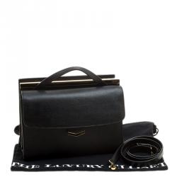 Pre Owned Fendi Black Textured Leather Small Demi Jour Shoulder Bag