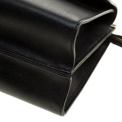 Pre Owned Fendi Black Textured Leather Small Demi Jour Shoulder Bag