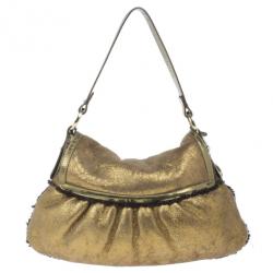 مملوكة مسبقًا Fendi Gold Metallic Chef Shoulder Hobo