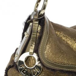 مملوكة مسبقًا Fendi Gold Metallic Chef Shoulder Hobo
