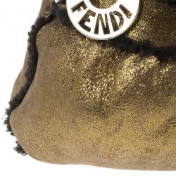 مملوكة مسبقًا Fendi Gold Metallic Chef Shoulder Hobo