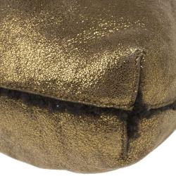 مملوكة مسبقًا Fendi Gold Metallic Chef Shoulder Hobo