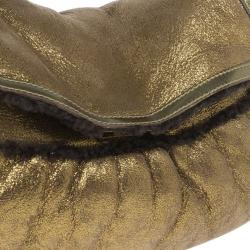 مملوكة مسبقًا Fendi Gold Metallic Chef Shoulder Hobo