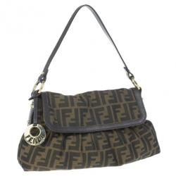 Pre Owned Fendi Brown Zucca Canvas Chef Shoulder Bag