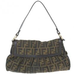 Pre Owned Fendi Brown Zucca Canvas Chef Shoulder Bag