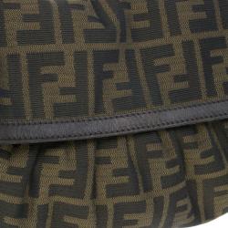 Pre Owned Fendi Brown Zucca Canvas Chef Shoulder Bag