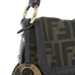 Pre Owned Fendi Brown Zucca Canvas Chef Shoulder Bag