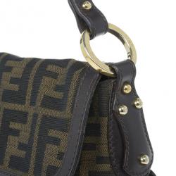Pre Owned Fendi Brown Zucca Canvas Chef Shoulder Bag