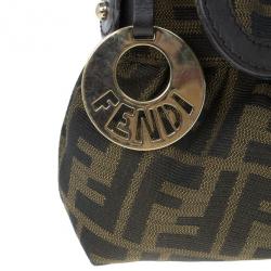 Pre Owned Fendi Brown Zucca Canvas Chef Shoulder Bag