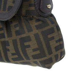 Pre Owned Fendi Brown Zucca Canvas Chef Shoulder Bag