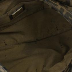Pre Owned Fendi Brown Zucca Canvas Chef Shoulder Bag