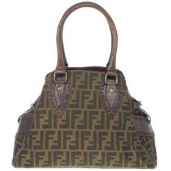Pre Owned Fendi Monogram Zucca Canvas Du Jour Bag
