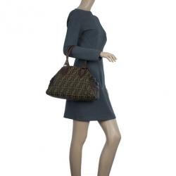 Pre Owned Fendi Monogram Zucca Canvas Du Jour Bag