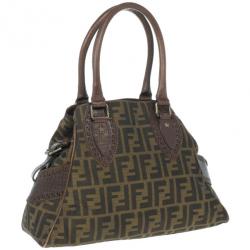 Pre Owned Fendi Monogram Zucca Canvas Du Jour Bag