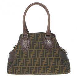 Pre Owned Fendi Monogram Zucca Canvas Du Jour Bag