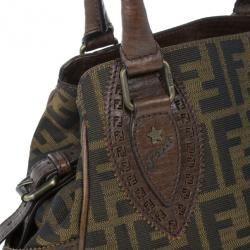 Pre Owned Fendi Monogram Zucca Canvas Du Jour Bag