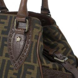 Pre Owned Fendi Monogram Zucca Canvas Du Jour Bag