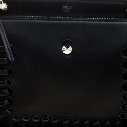 Pre Owned Fendi Black Leather Dotcom Satchel