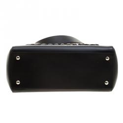 Pre Owned Fendi Black Leather Dotcom Satchel