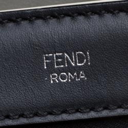 Pre Owned Fendi Black Leather Dotcom Satchel