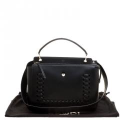 Pre Owned Fendi Black Leather Dotcom Satchel