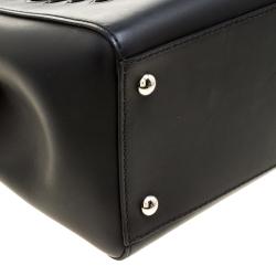 Pre Owned Fendi Black Leather Dotcom Satchel