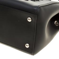 Pre Owned Fendi Black Leather Dotcom Satchel