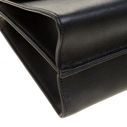 Pre Owned Fendi Dark Grey Textured Leather Small Demi Jour Shoulder Bag