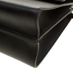 Pre Owned Fendi Dark Grey Textured Leather Small Demi Jour Shoulder Bag