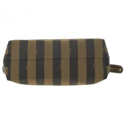 Pre Owned Fendi Brown Canvas Pequin Roll Tote