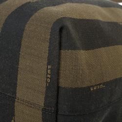 Pre Owned Fendi Brown Canvas Pequin Roll Tote