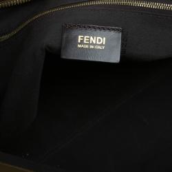 Pre Owned Fendi Brown Canvas Pequin Roll Tote