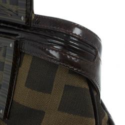 Fendi Patent Leather and Zucca Print Mix Hobo