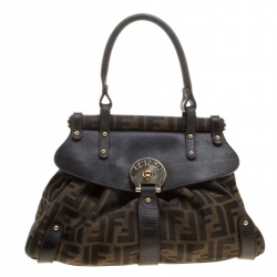 Pre Owned Fendi Tobacco Zucca Canvas Magic Shoulder Bag