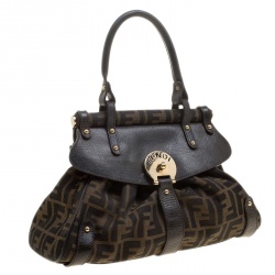 Pre Owned Fendi Tobacco Zucca Canvas Magic Shoulder Bag