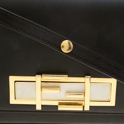 Pre Owned Fendi Black Leather 3Baguette Shoulder Bag