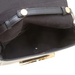 Pre Owned Fendi Black Leather 3Baguette Shoulder Bag