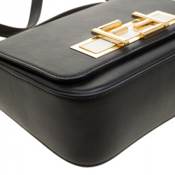 Pre Owned Fendi Black Leather 3Baguette Shoulder Bag