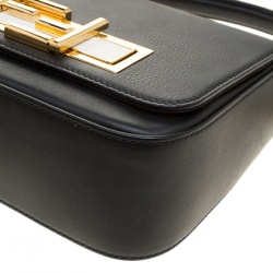 Pre Owned Fendi Black Leather 3Baguette Shoulder Bag