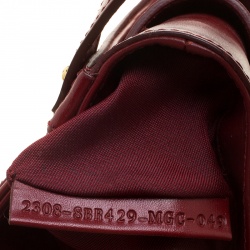 Pre Owned Fendi Burgundy Fur and Leather Borsa Tuc Shoulder Bag