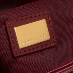 Pre Owned Fendi Burgundy Fur and Leather Borsa Tuc Shoulder Bag